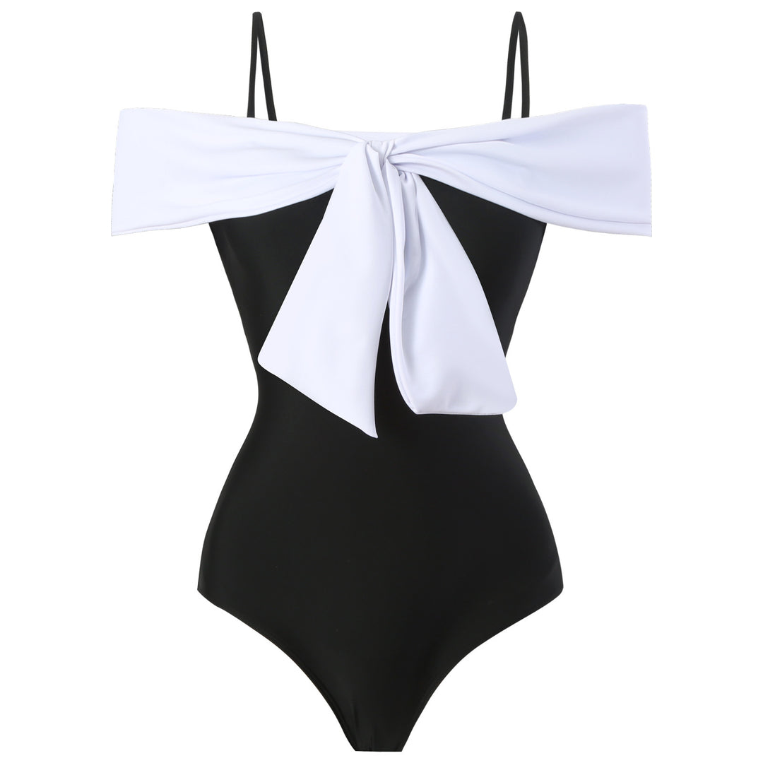 Damen Einteiler Badeanzug mit elegantem Wickel-Design und hohem Beinausschnitt EB