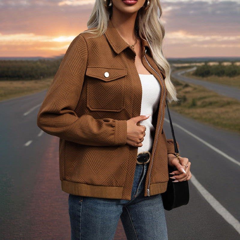 Damen Utility-Jacke mit strukturierter Oberfläche und praktischen Taschen EB