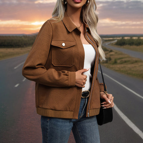 Damen Utility-Jacke mit strukturierter Oberfläche und praktischen Taschen EB