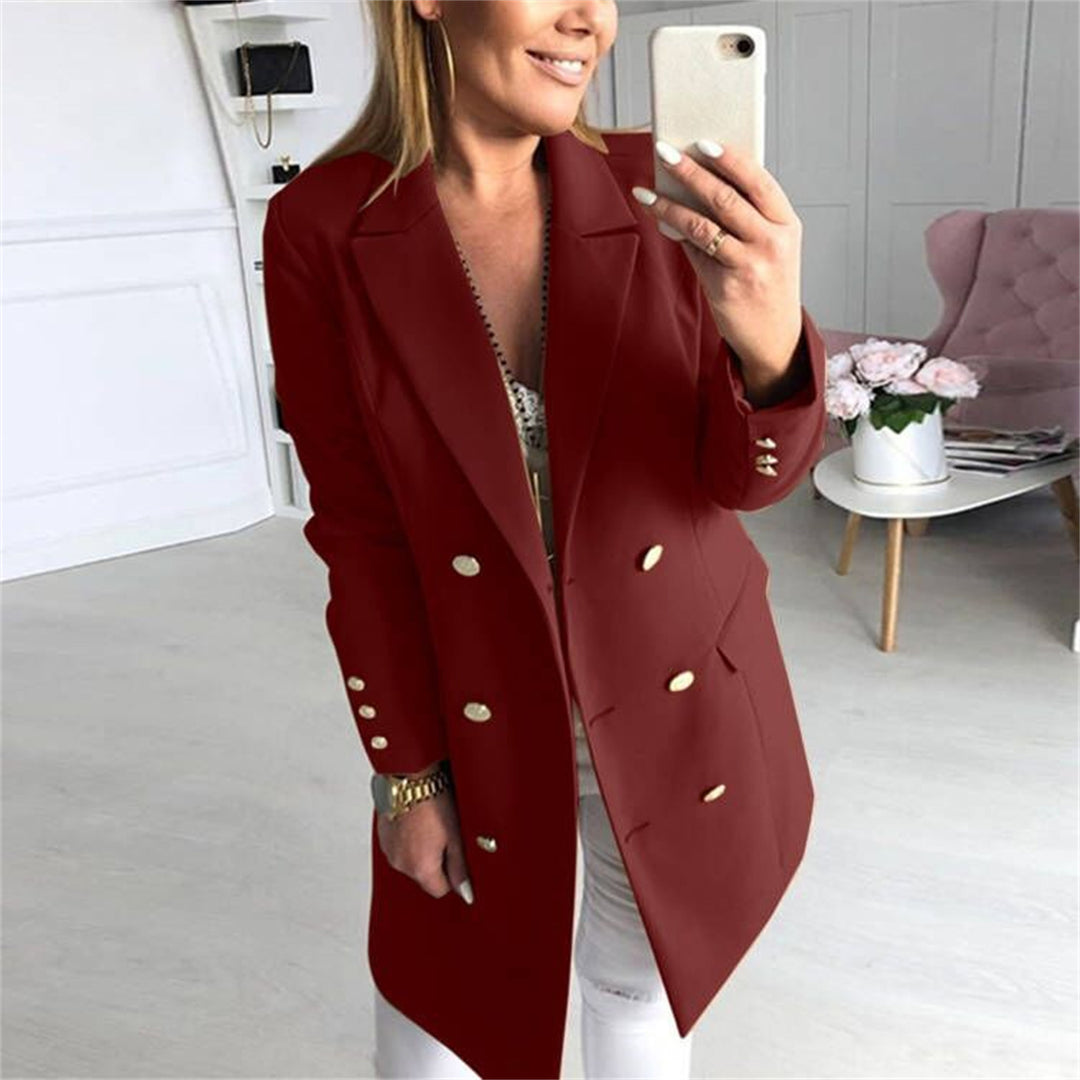Damen eleganter Blazer mit doppelter Knopfleiste und modernem Schnitt EB
