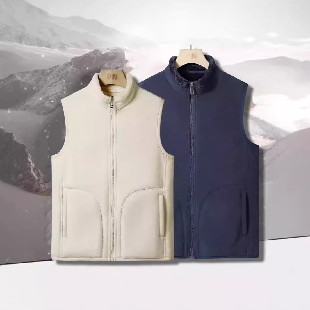Damen kuschelige Sherpa-Fleeceweste mit hohem Stehkragen, durchgehendem Reißverschluss und verdeckten Eingrifftaschen EB