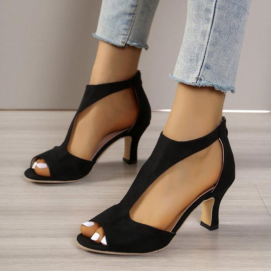 Damen Peep-Toe-Heels mit elegantem Riemendesign EB