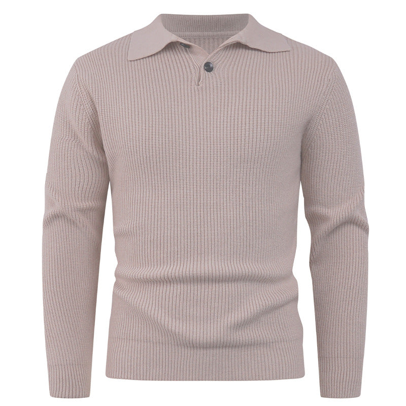Herren Strickpullover mit modernem Polokragen und funktionalem Knopfverschluss EB