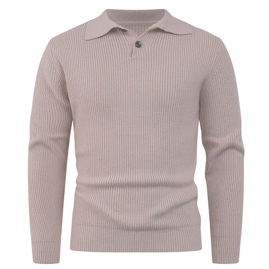 Herren Strickpullover mit modernem Polokragen und funktionalem Knopfverschluss EB