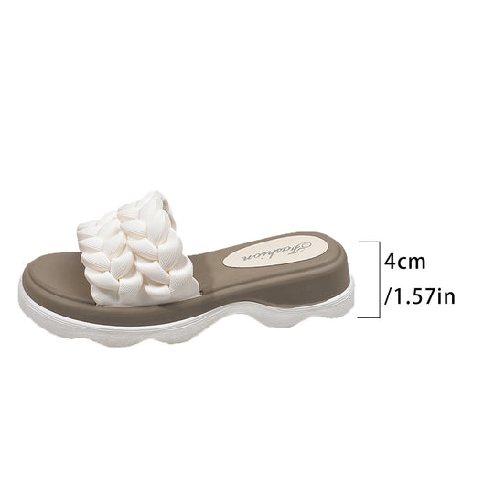 Damen Trendige Badesandalen mit kunstvollem Flecht-Design EB