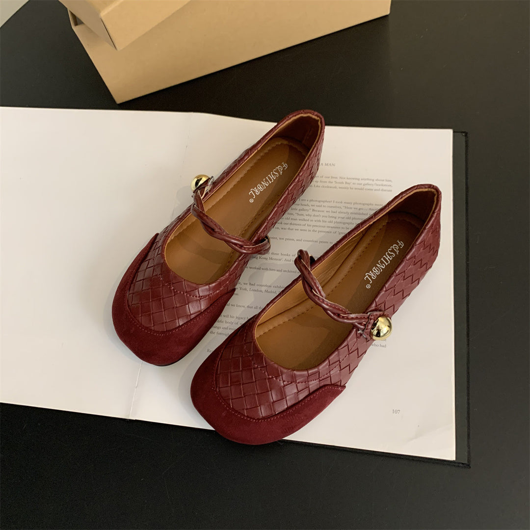 Damen Ballerinas mit modischem geflochtenem Design und eleganter Schleifen-Applikation EB