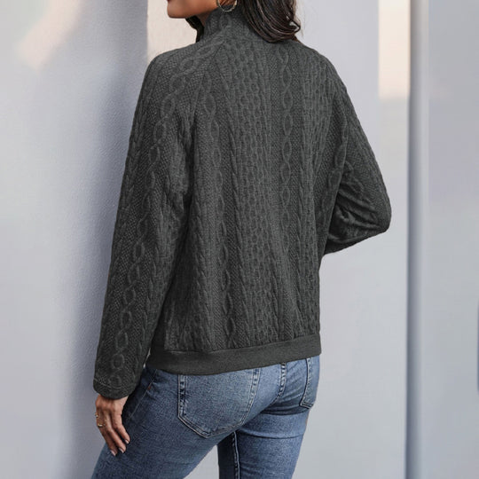Damen modische Kapuzenpullover mit Knopfleiste und Kängurutasche EB