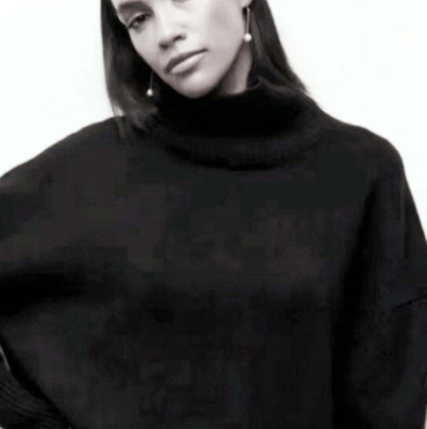 Damen Modischer Rollkragenpullover aus weichem Material EB