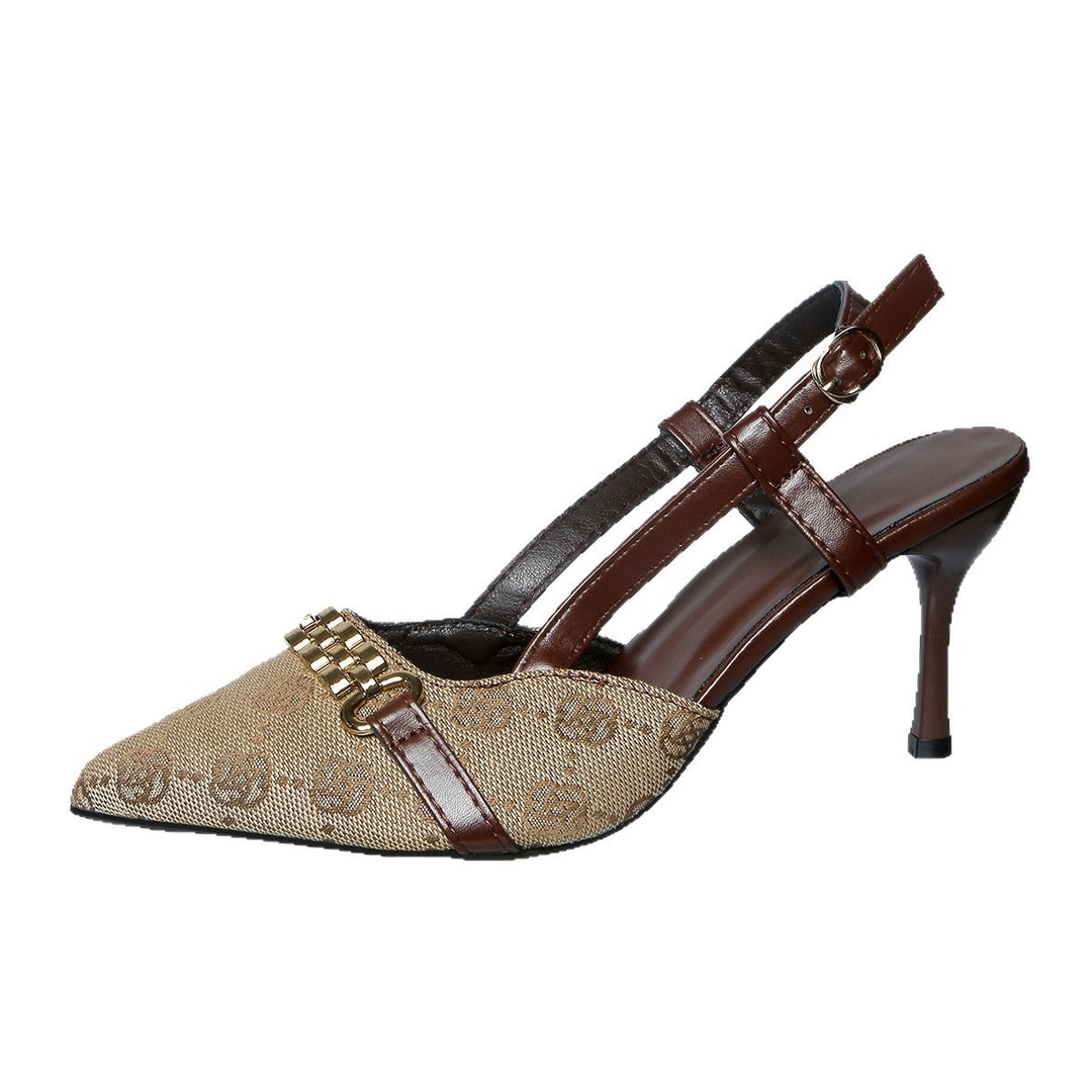 Damen Elegante High Heel Slingback-Pumps mit modischem Riemendesign und edlen Akzenten EB