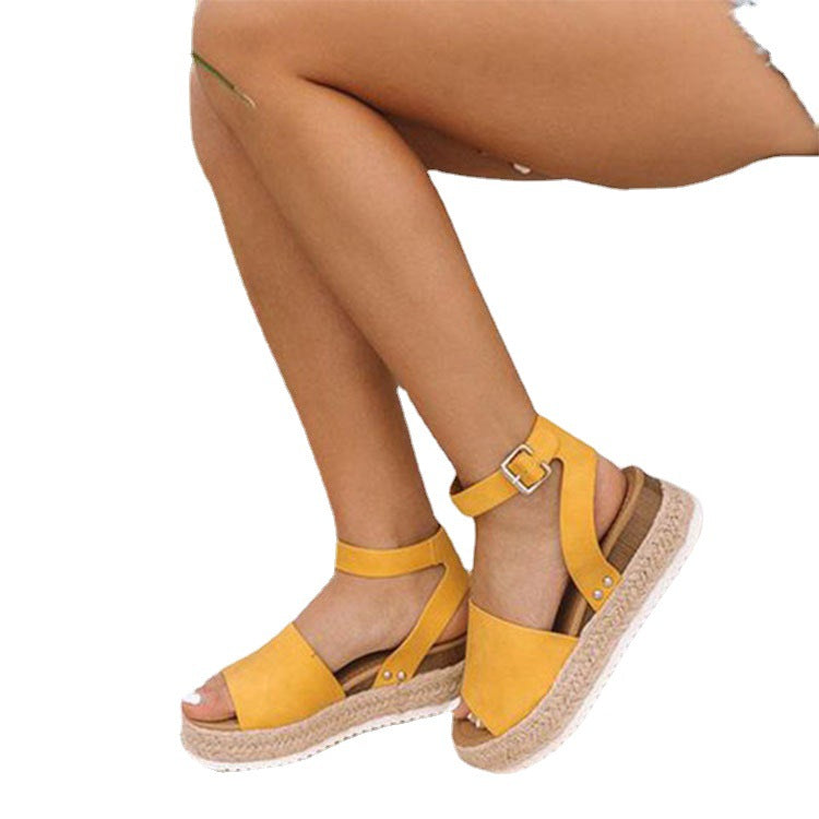Damen Espadrille-Sandalen mit elegantem Schnallenverschluss und weichem Fußbett EB