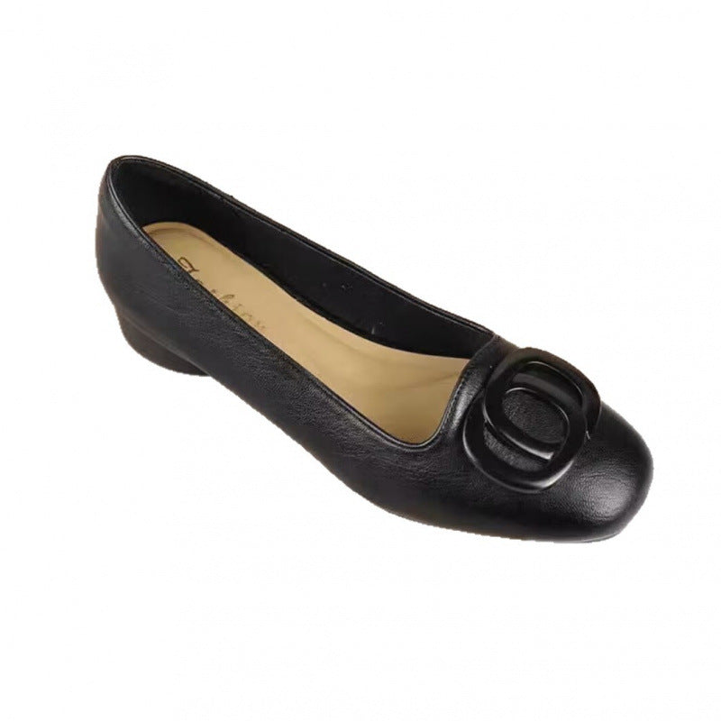 Damen Ballerinas mit eleganter Schmuckapplikation und bequemem Blockabsatz EB