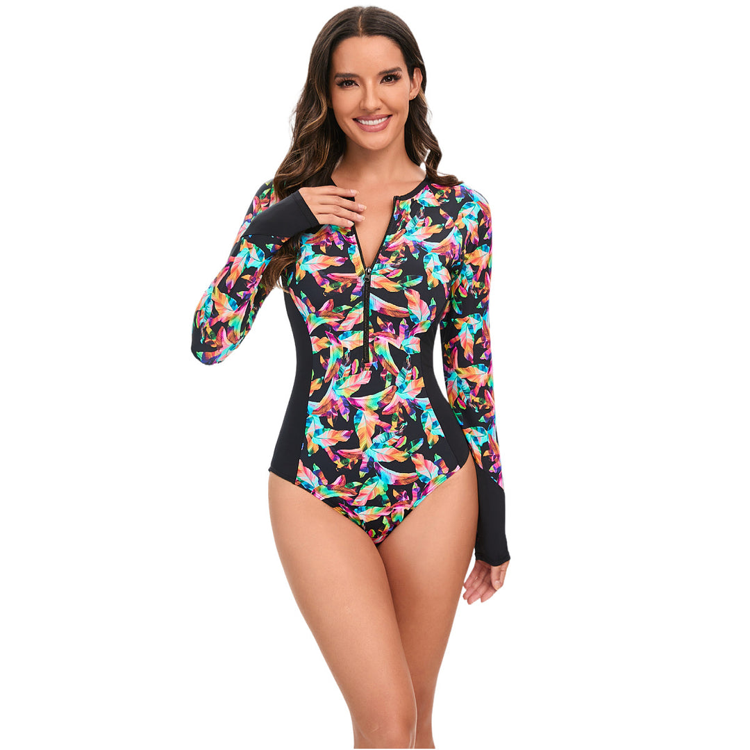 Damen Langarm-Schwimmanzug mit modischem Schnitt EB