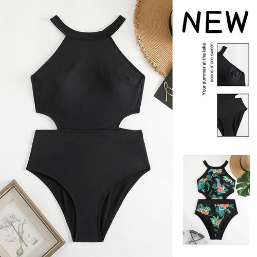 Damen Einteiler Badeanzug mit stylischem Cut-Out Design EB
