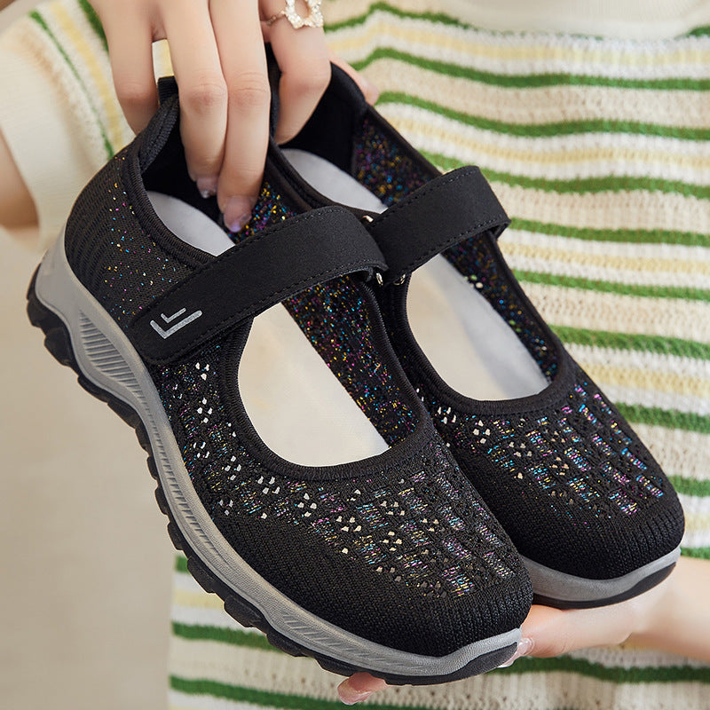 Damen Sportliche Freizeit-Schuhe mit praktischem Klettverschluss EB