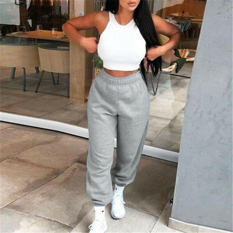 Damen Sportliche Sweathose mit elastischem Bund und lässigem Schnitt EB