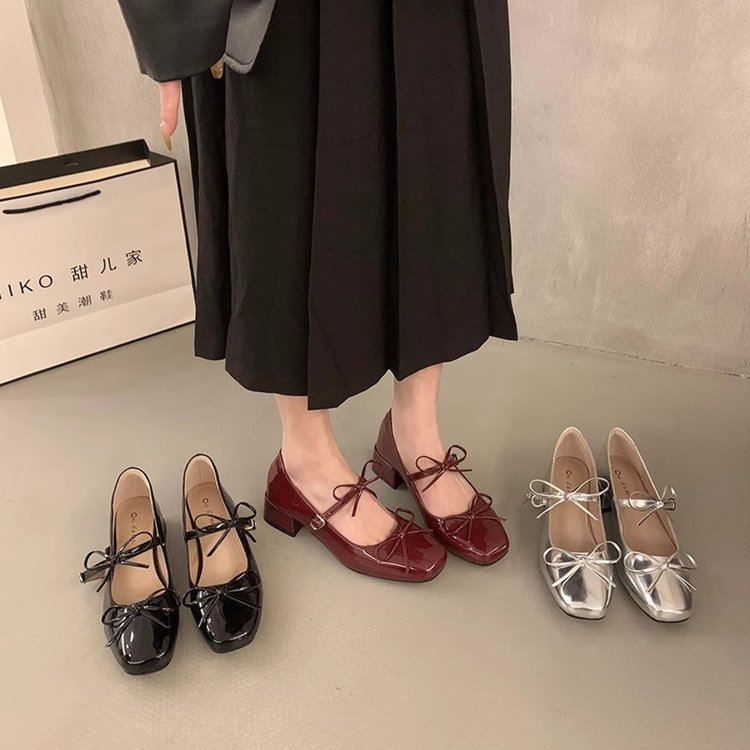 Damen elegante und bequeme Ballerinas mit dekorativem Schleifendetail EB