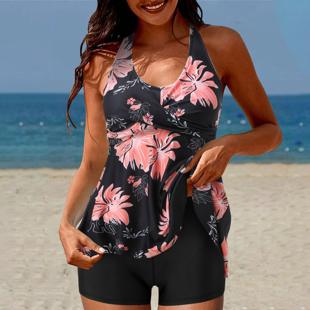 Damen Sportliches Tankini-Set mit lässigem Rock und Shorts EB