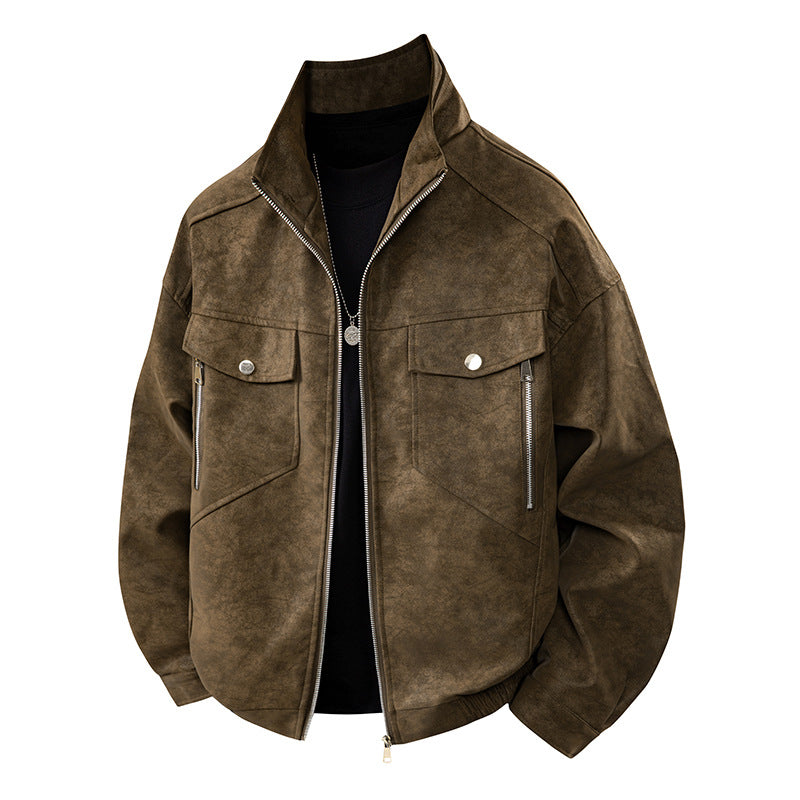 Herren Übergangsjacke mit zwei Brusttaschen und hochstehendem Kragen EB