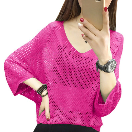 Damen luftige Strickbluse EB