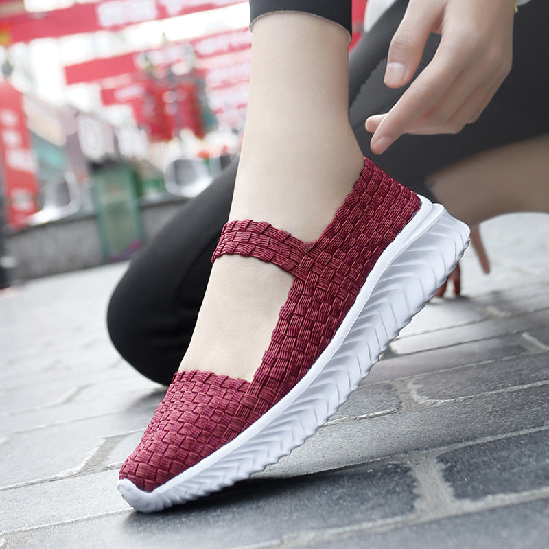 Damen Sportliche Schlupfschuhe mit atmungsaktivem Obermaterial und rutschfester Sohle EB