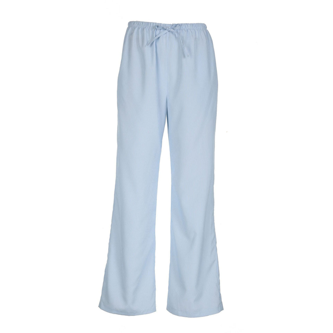 Damen entspannte Baumwoll-Hose mit leichtem Streifenmuster EB