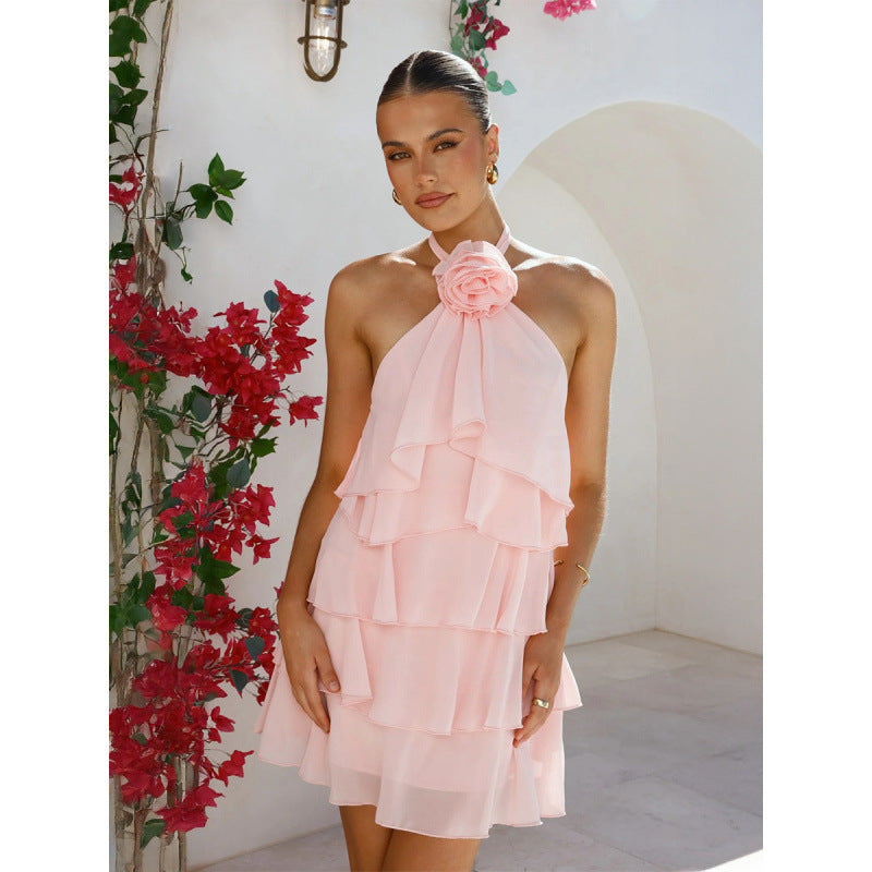 Damen Sommerliches Wickelkleid mit schönen Rüschendetails EB