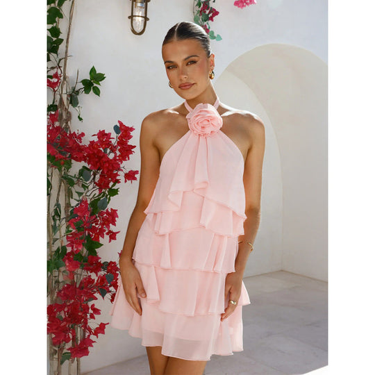 Damen Sommerliches Wickelkleid mit schönen Rüschendetails EB