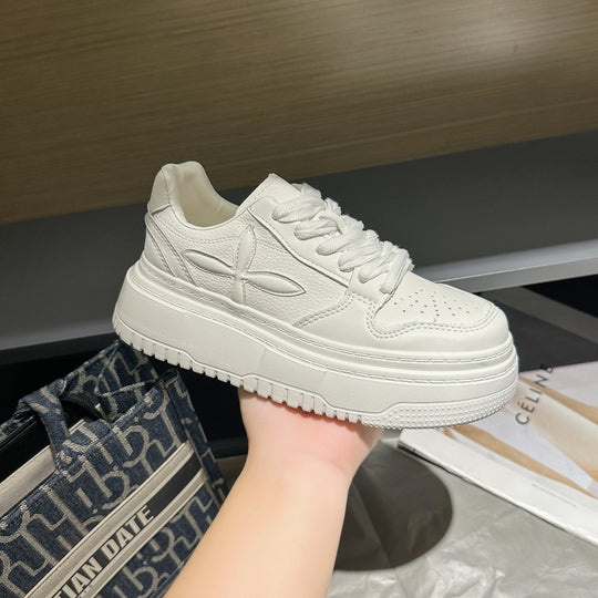 Damen sportliche Sneakers mit hohem Plateau-Heel und kunstleder Oberfläche EB