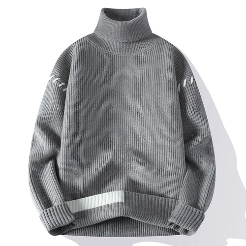 Damen Grober Rollkragenpullover mit dekorativen Ärmeldetails EB