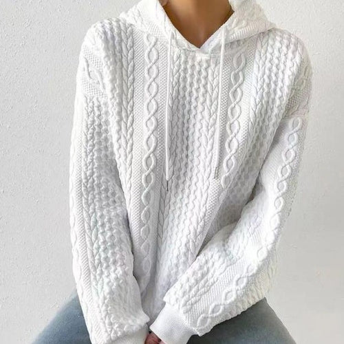 Damen Kapuzenpullover mit Kordelzug und strukturiertem Muster EB
