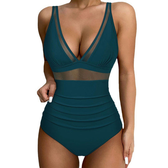 Damen Hochgeschnittener Badeanzug mit modischem Cut-Out EB