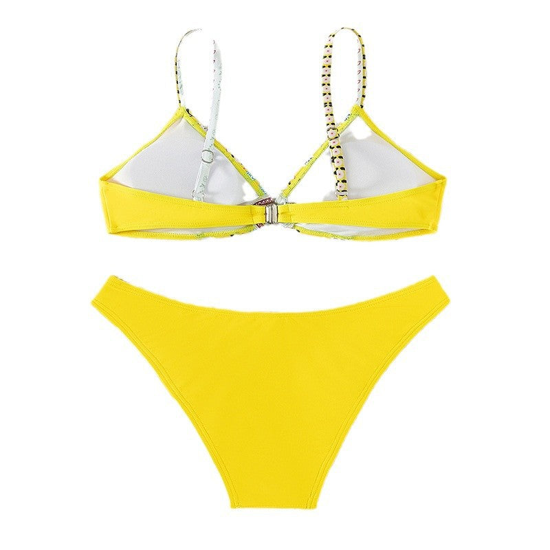Damen Triangel-Bikini mit verspieltem floralem Design EB