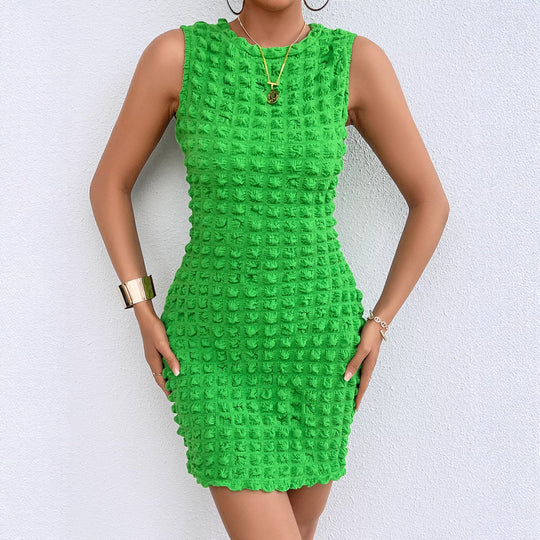 Damen kurzes figurbetontes Kleid mit strukturiertem Material EB