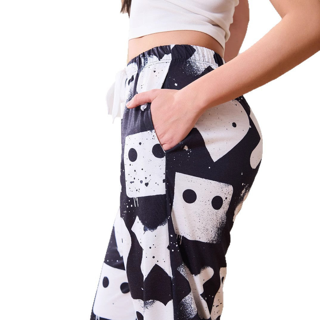 Damen Freizeithose mit kreativem Grafikdesign EB