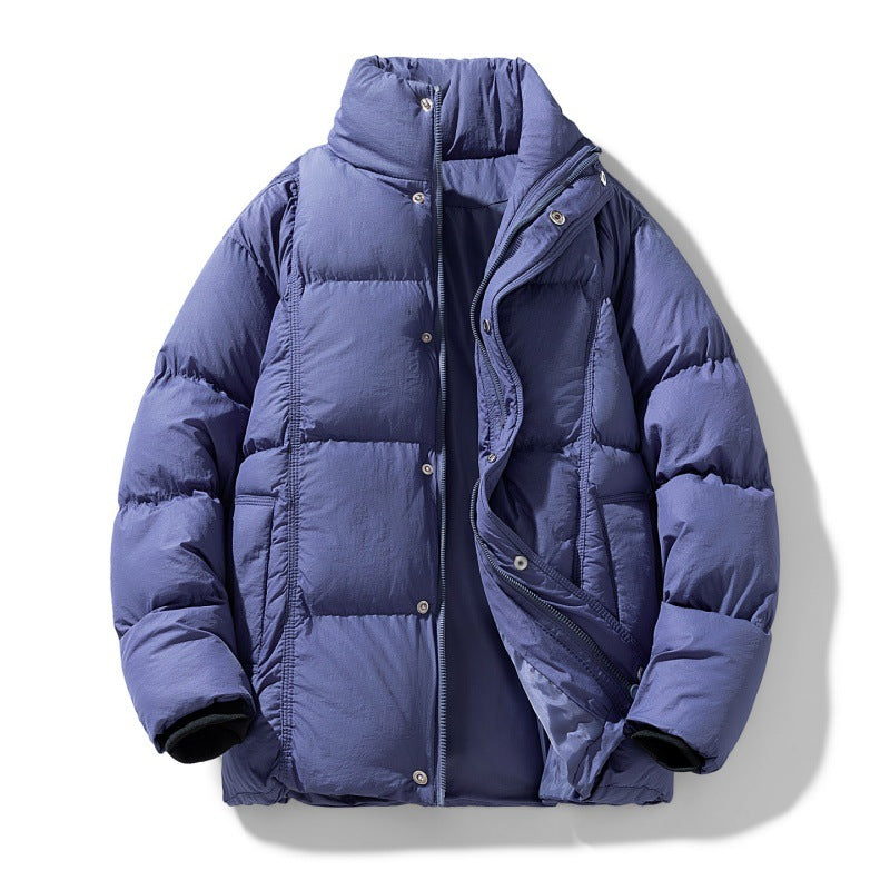 Herren gesteppte Thermoisolierte Winterjacke mit hohem Stehkragen und verdeckter Druckknopfleiste EB