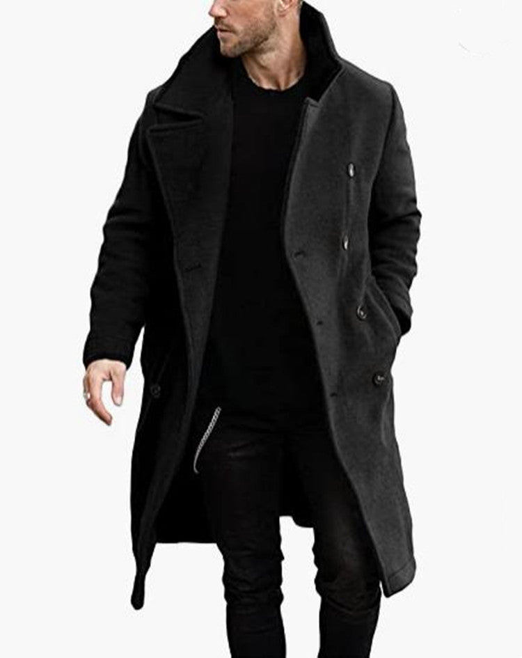 Herren Wollmantel im modernen Doppelknebel-Look EB