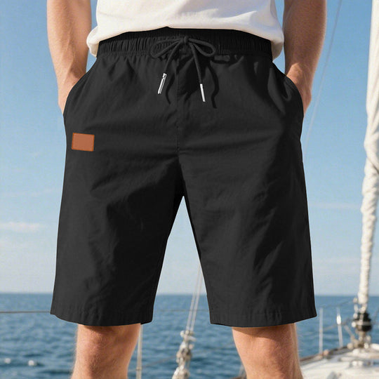 Herren nan schnelltrocknende Badeshorts im Bermuda-Schnitt mit elastischem Bund und Kordelzug EB