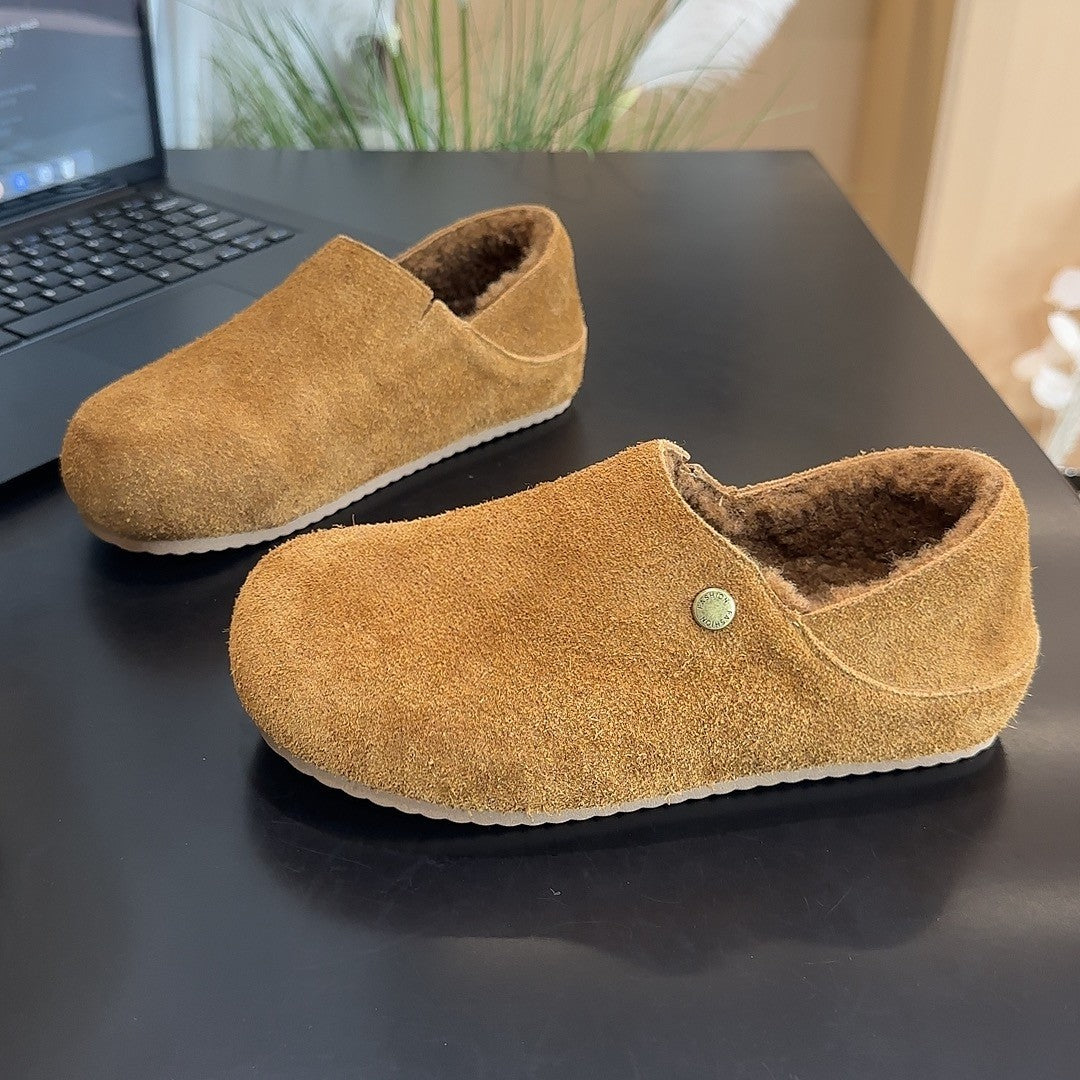 Damen Hausschuhe aus kuscheligem Veloursleder mit komfortablem Innenfutter EB