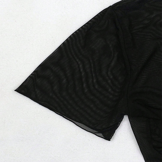 Damen Crop-Top mit V-Ausschnitt und dekorativem Bindeband EB