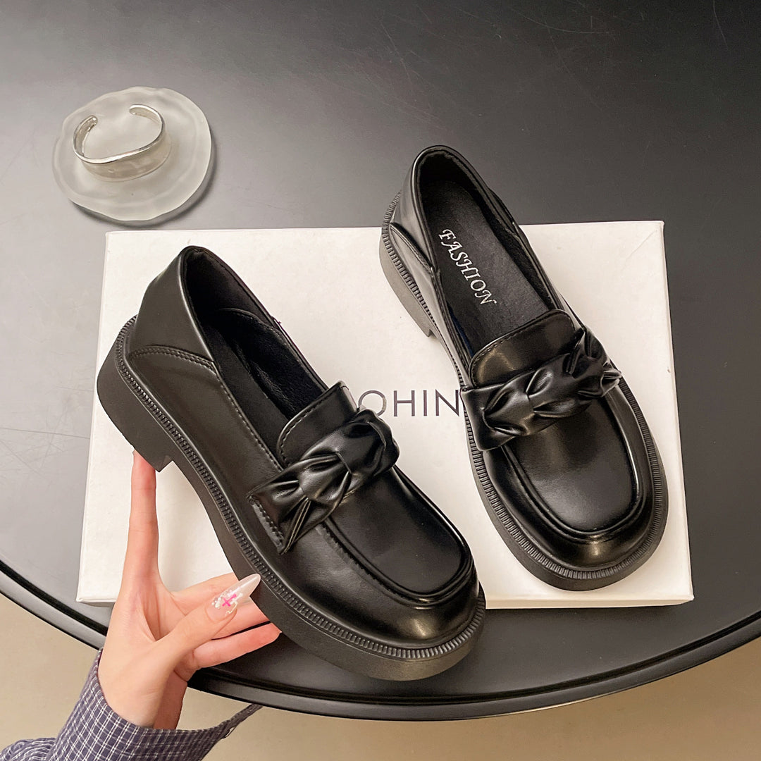 Damen elegante Loafer mit Knoten-Detail und komfortabler Plateausohle EB
