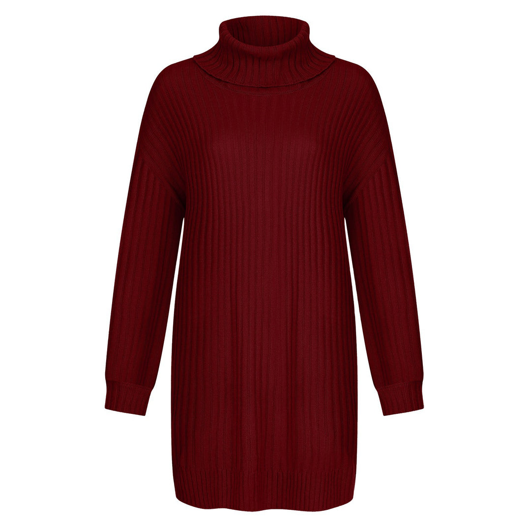 Damen Strickkleid mit hohem Kragen EB