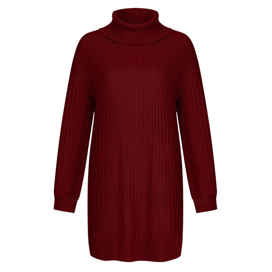 Damen Strickkleid mit hohem Kragen EB