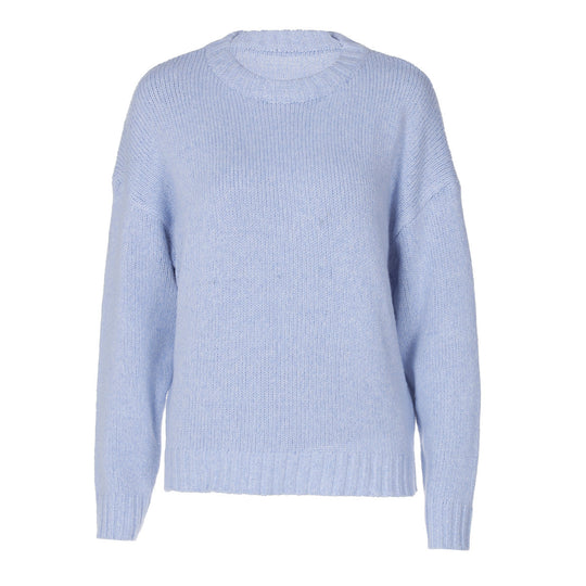 Damen Modischer Strickpullover mit weitem Schnitt und Stehkragen EB