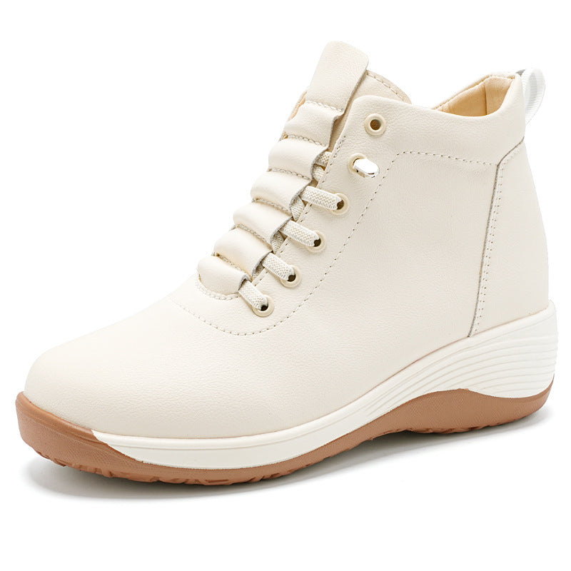 Damen Komfortable High-Top Sneakers mit elastischer Schnürung und dämpfender Sohle EB