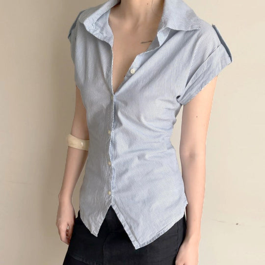Damen elegante Bluse mit modernen Streifen EB