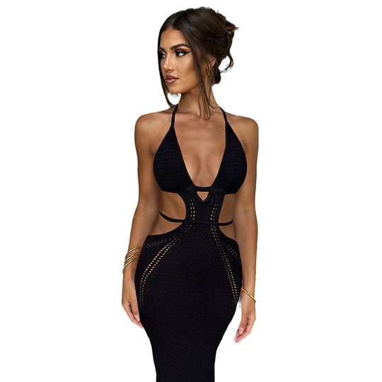 Damen Maxi-Strandkleid mit innovativem Cut-Out-Design EB