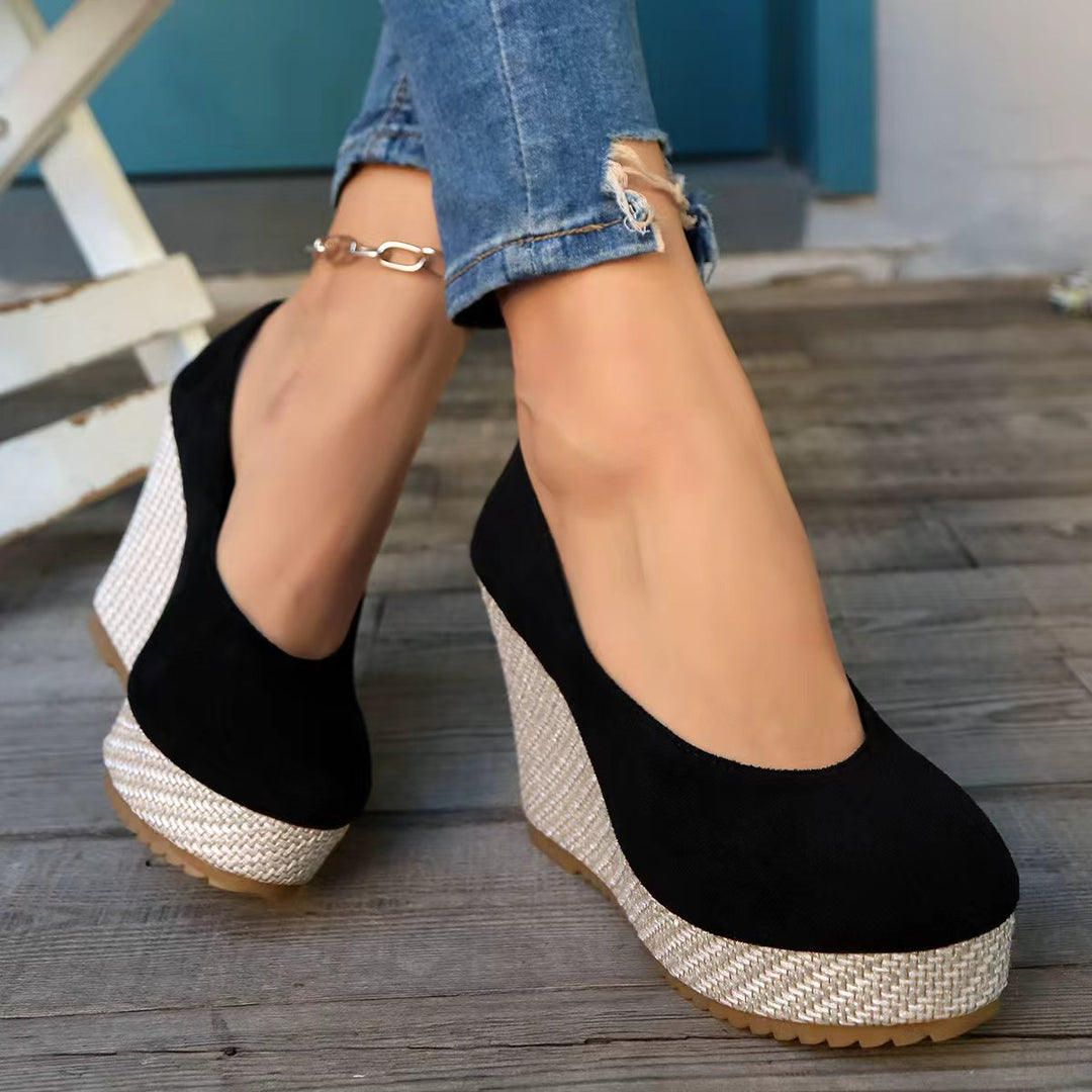 Damen Wedge-Pumps mit eleganter Riemchen-Applikation EB