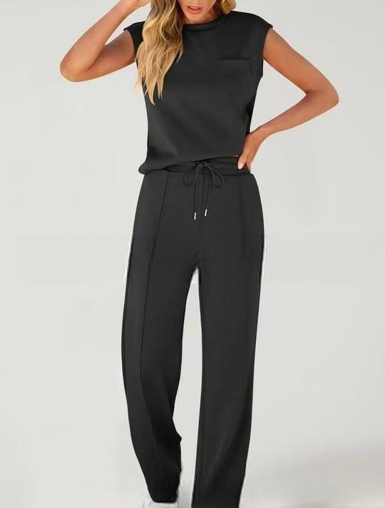 Damen Bequemes Freizeitanzug-Set mit weitem Schnitt und modischen Details EB