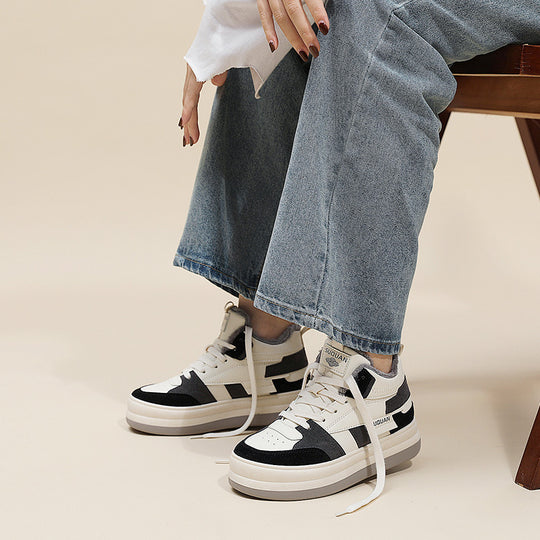 Damen modische Chunky Sneakers mit kuscheligem Innenfutter und strapazierfähigem Obermaterial EB