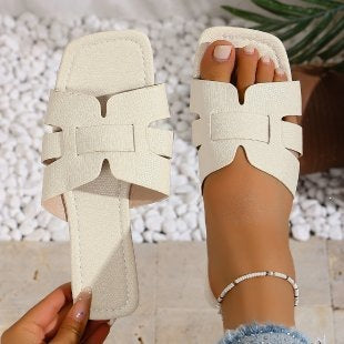 Damen Komfortable Slip-On Sandalen mit modischen Riemen EB